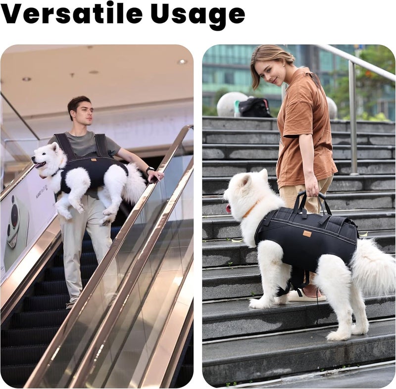 Terapaton Dog Lift Harness Backpack Carrier for Large Dogs, Full Body Sling with Handle, Dog Harness for Joint Injuries, Arthritis, Ideal for Stairs, Elderly Dogs (Black XXX-Large 66-83 LBS) - Image 5